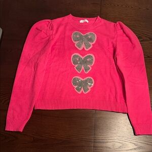 Avara Noel Sweater with Glitter Bow Accents